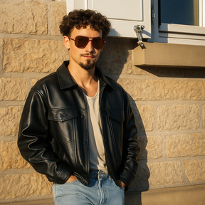 Look décontracté avec lunettes de soleil homme rouge KINGSEVEN SOLARIS