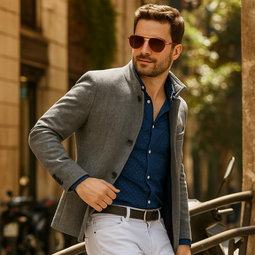 Lunettes de soleil homme rouge KINGSEVEN SOLARIS en extérieur